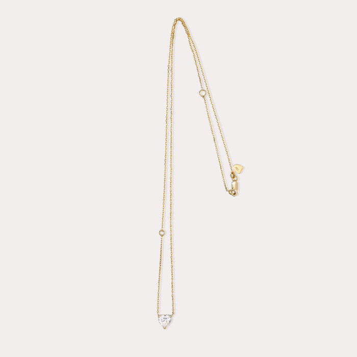 apples & figs Heart Moissanite & Diamond Necklace