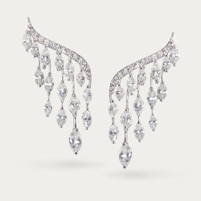 apples & figs Marquise Curve Tassel Earrings