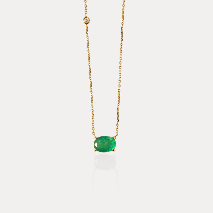 apples & figs Oval Emerald & Diamond Necklace