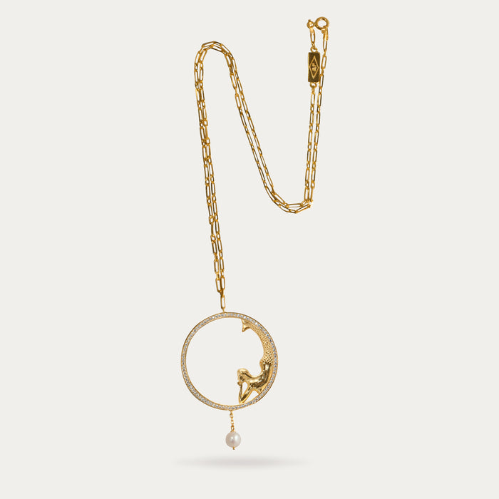 apples & figs Pearl Siren Hoop Necklace