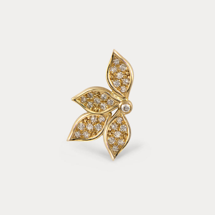 apples & figs PETAL TOTEM IVY 14K GOLD SINGLE STUD