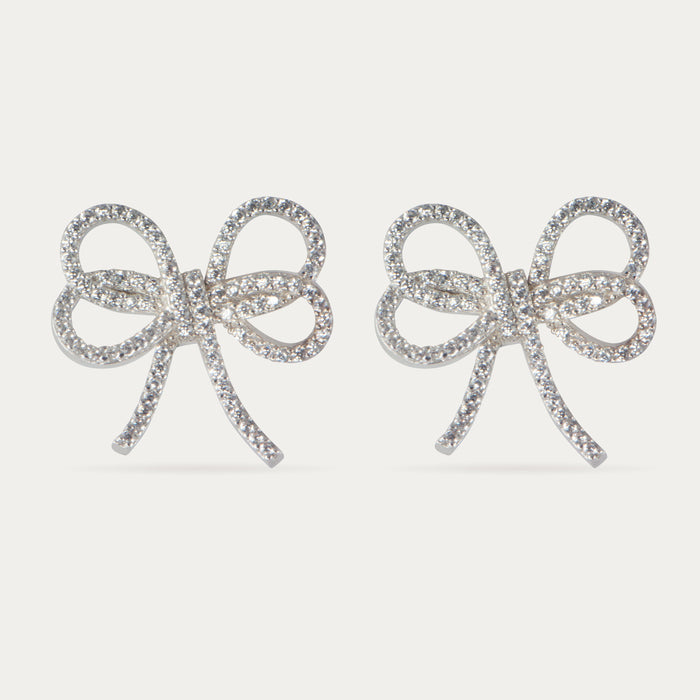 apples & figs SILVER RIBBON EARRINGS