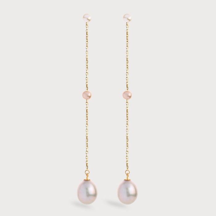 apples & figs SUNSET PEARL CHAIN EARRINGS