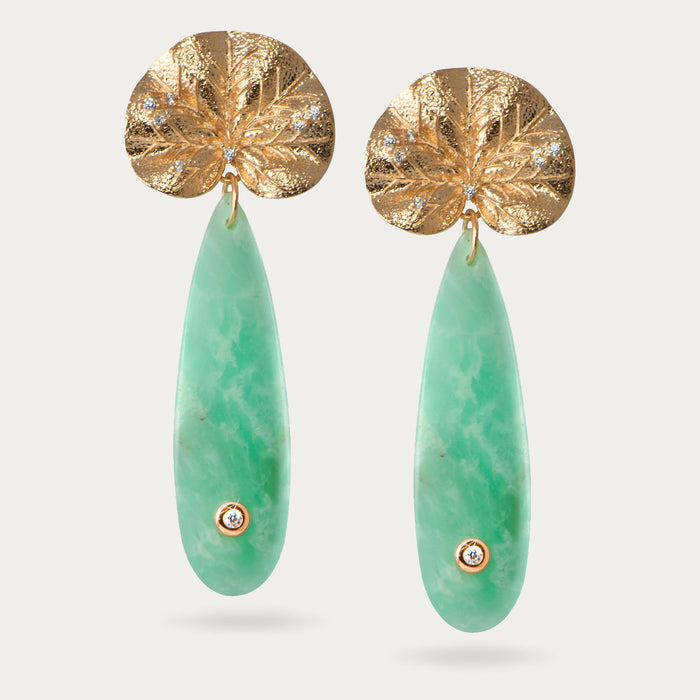 apples & figs EXOTIC LANDS LOTUS & CHRYSOPRASE EARRINGS