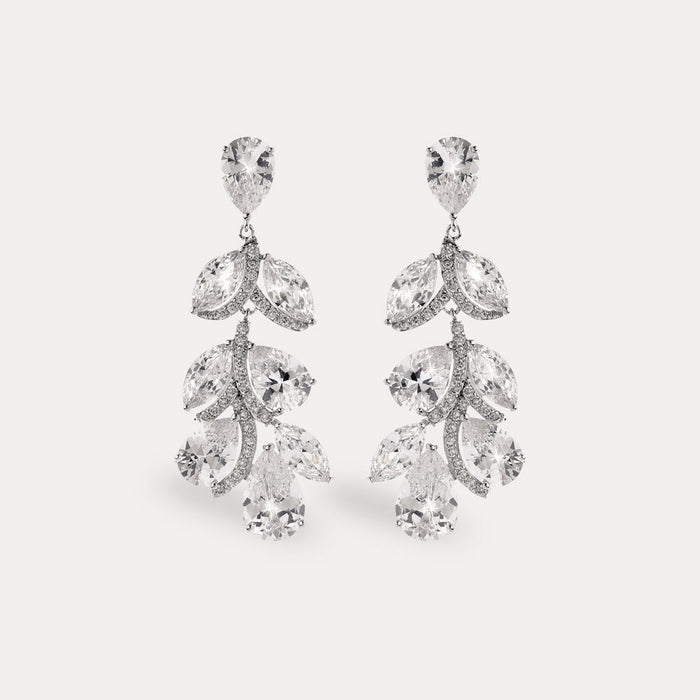 apples & figs FANTASY FLORAL PALACE SILVER-TONE EARRINGS