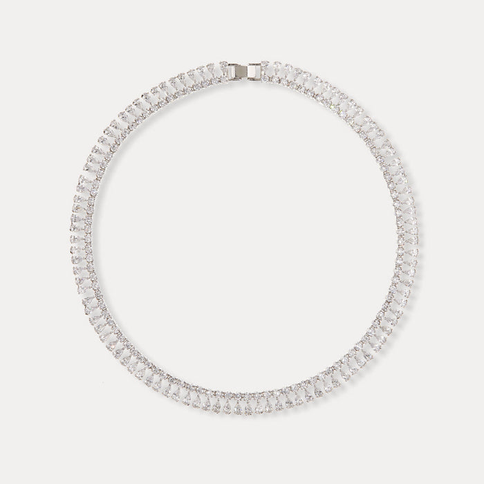 apples & figs Fantasy Nostalgia Cubic zirconia silver-tone necklace