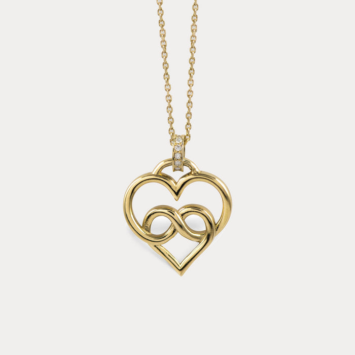 apples & figs FOREVER LOVE 14k GOLD HEART KNOT PENDANT