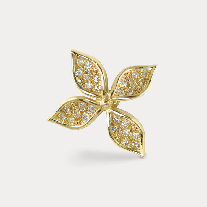 apples & figs PETAL TOTEM JASMINE 14k GOLD SINGLE STUD