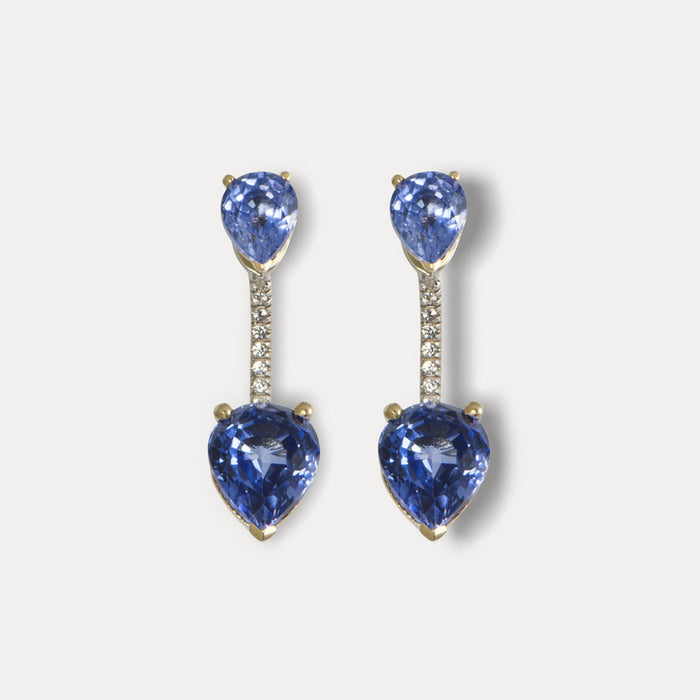 apples & figs TOI ET MOI SAPPHIRE BLUE CUBIC ZIRCONIA EAR JACKETS