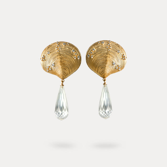 apples & figs Venus Shell Vermeil Clear Quartz Earrings
