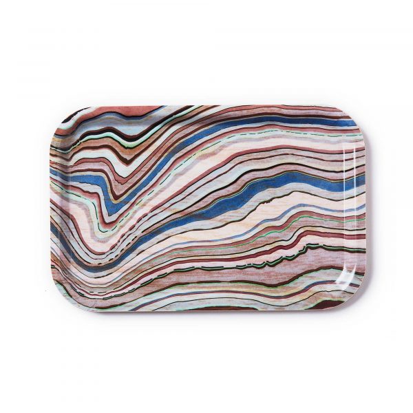 applicata A tribute to wood tray - blue stripes small
