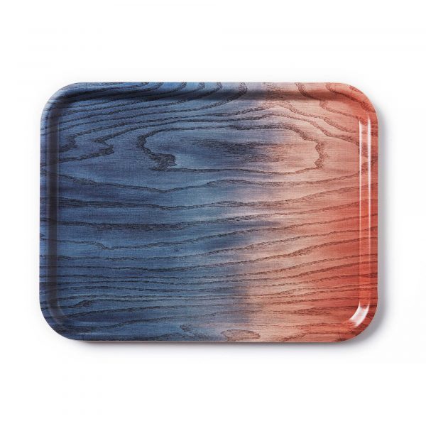 applicata A tribute to wood tray - blue/red large