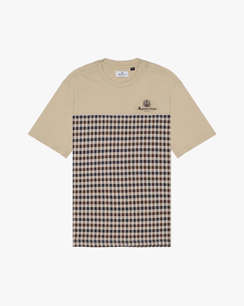aquascutum ACTIVE CLUB CHECK LOGO T-SHIRT