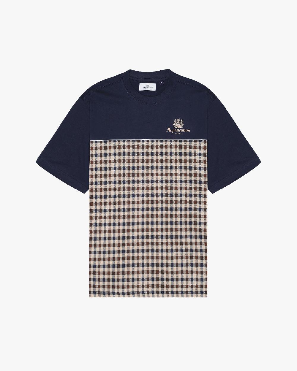 aquascutum ACTIVE CLUB CHECK LOGO T-SHIRT