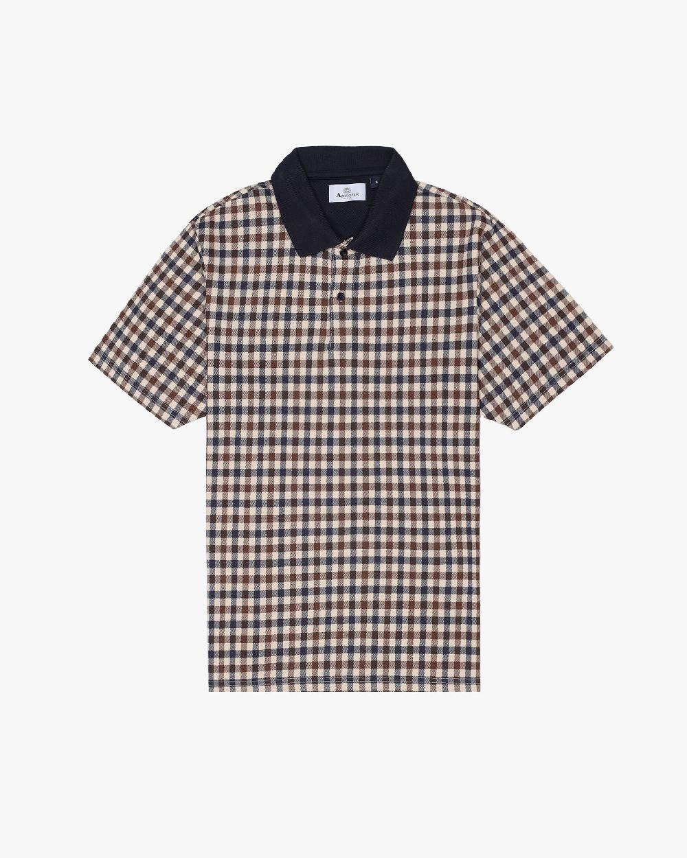 aquascutum ACTIVE CLUB CHECK PIQUET POLO