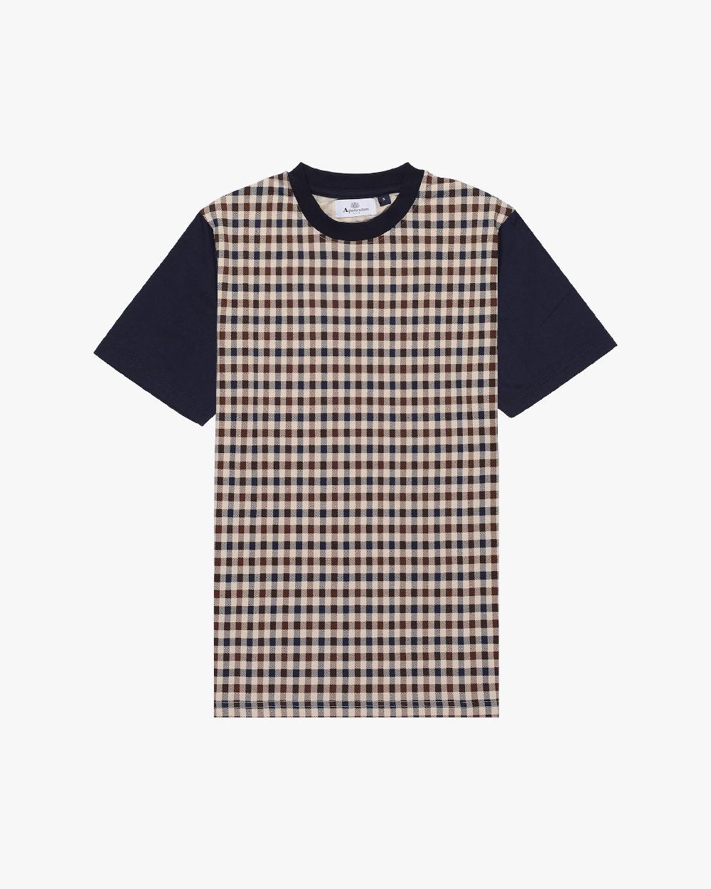 aquascutum ACTIVE SIDE CLUB CHECK T-SHIRT