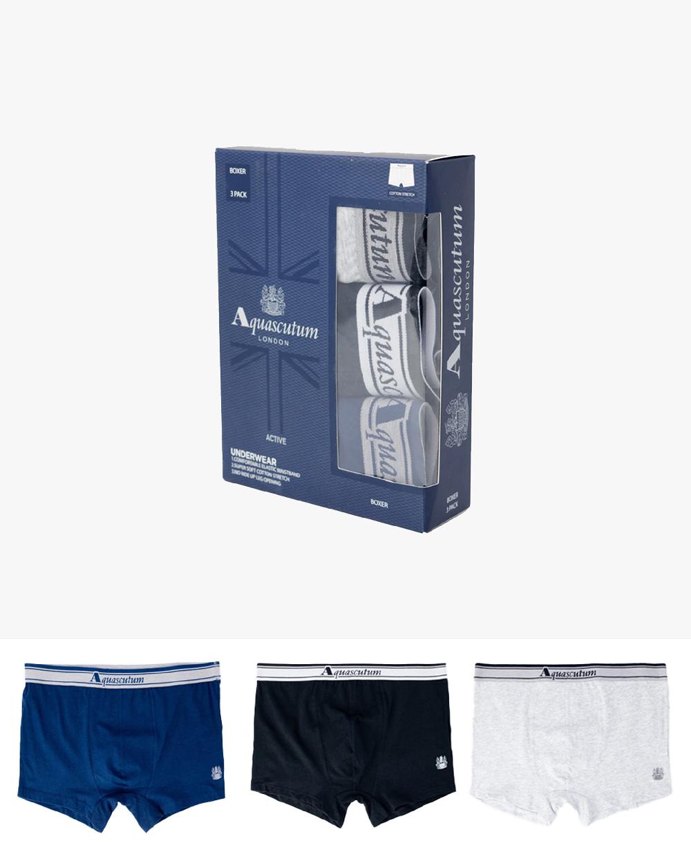 aquascutum ACTIVE UNDERWEAR BOXER TRIPLE PACK