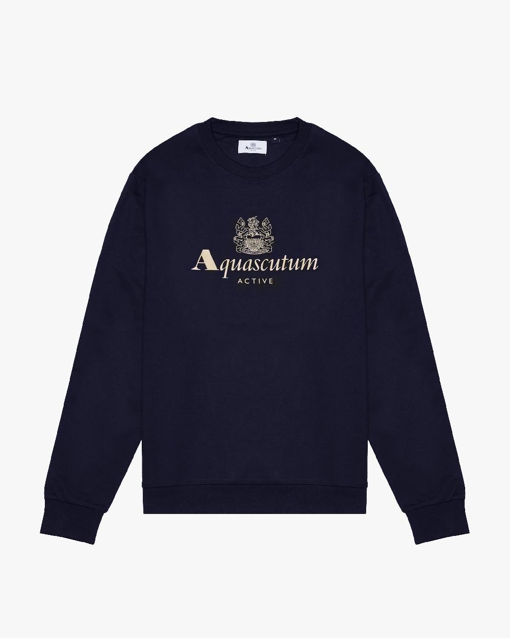 aquascutum BIG LOGO CREWNECK