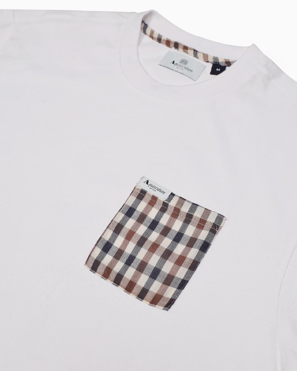 Aquascutum CLUB CHECK POCKET T-SHIRT