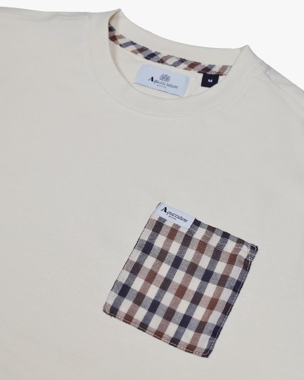 Aquascutum CLUB CHECK POCKET T-SHIRT