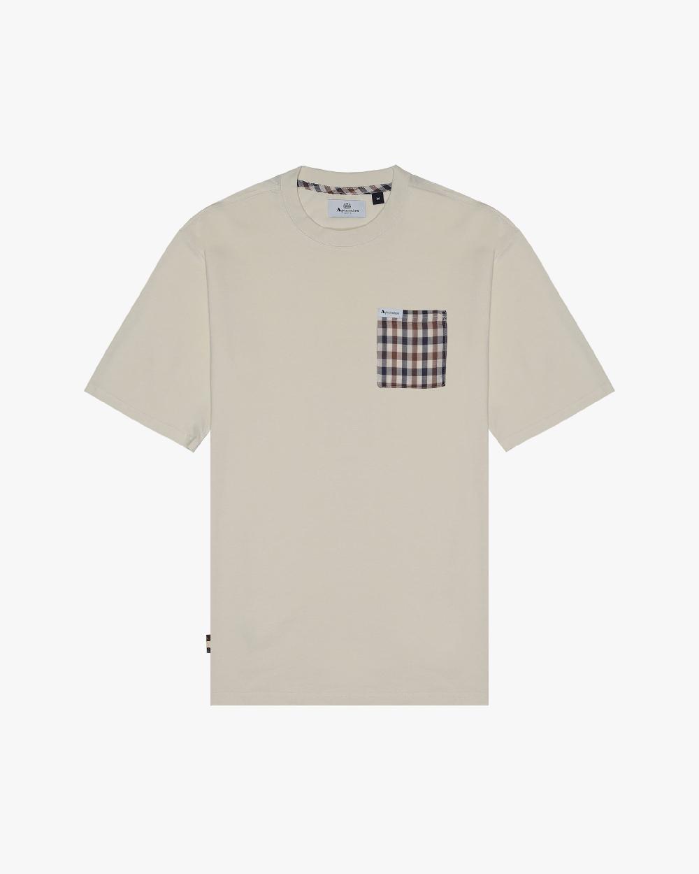 aquascutum CLUB CHECK POCKET T-SHIRT