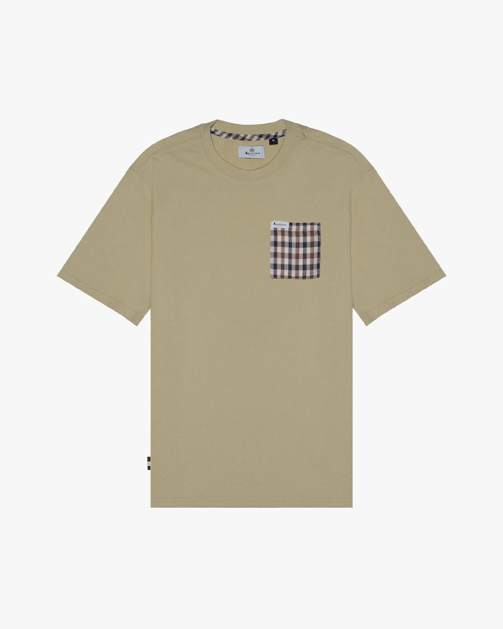 aquascutum CLUB CHECK POCKET T-SHIRT