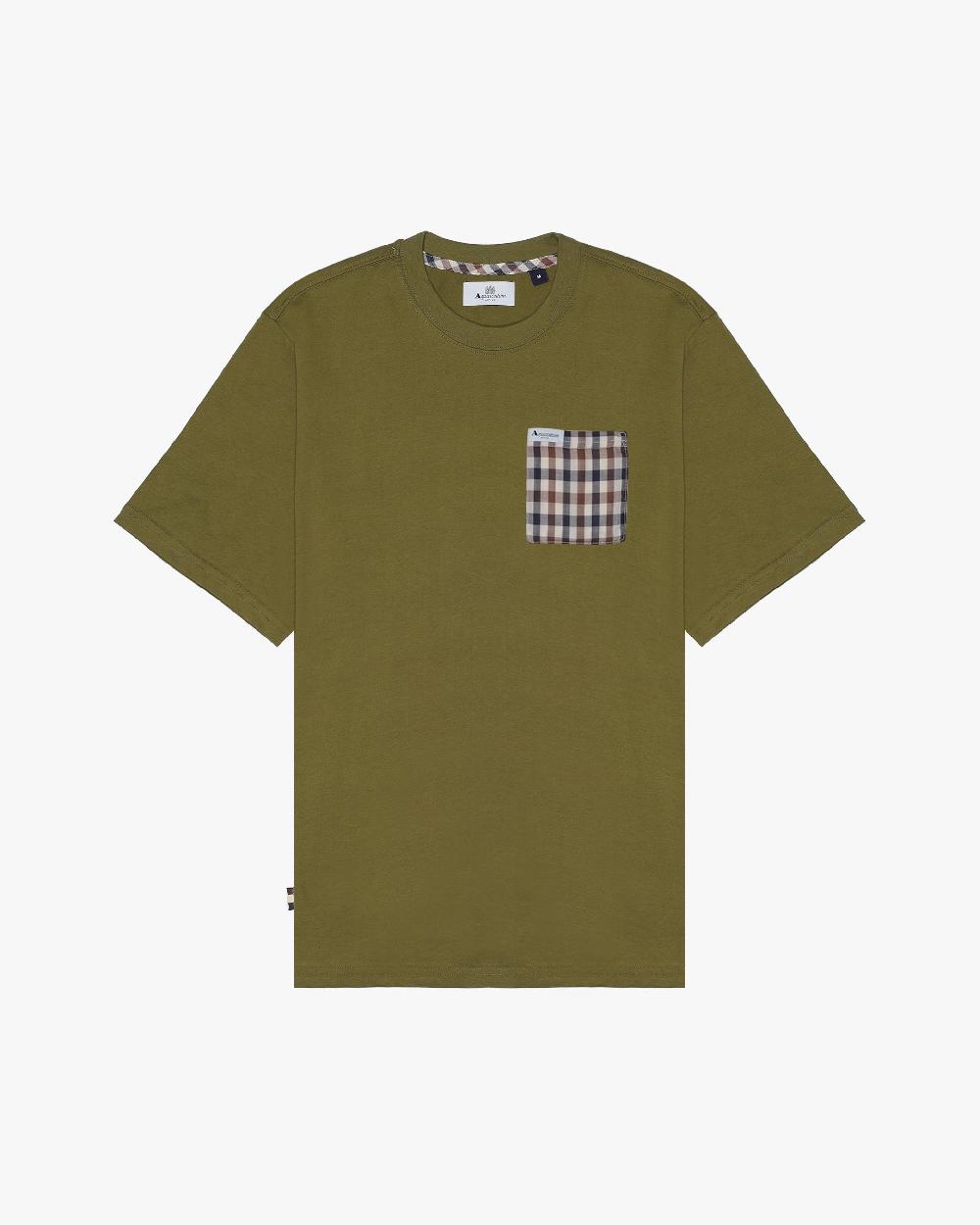 aquascutum CLUB CHECK POCKET T-SHIRT