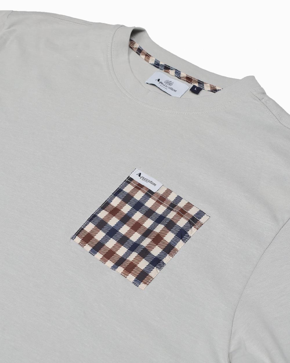 Aquascutum CLUB CHECK POCKET T-SHIRT