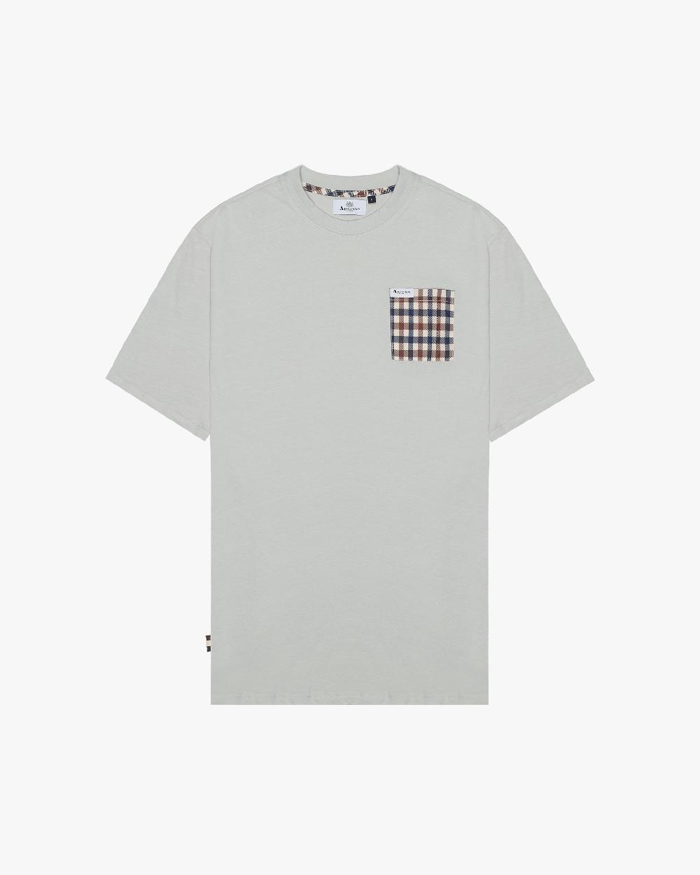 aquascutum CLUB CHECK POCKET T-SHIRT