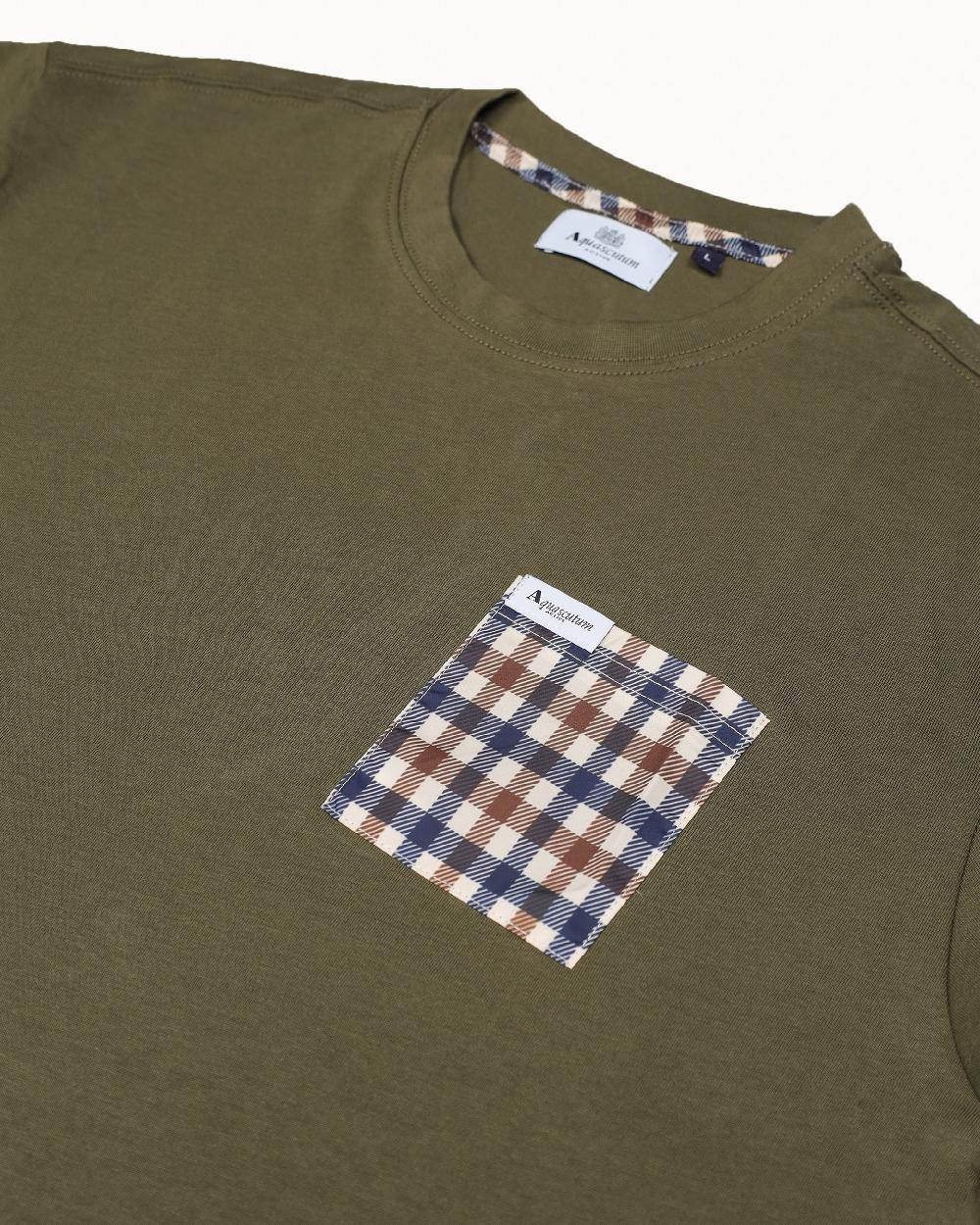 Aquascutum CLUB CHECK POCKET T-SHIRT