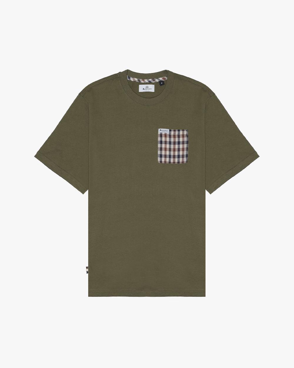 aquascutum CLUB CHECK POCKET T-SHIRT