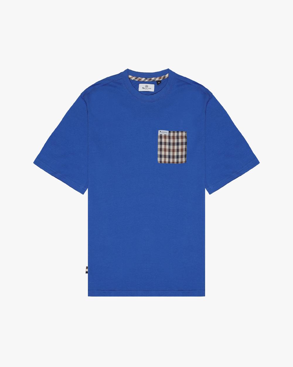 aquascutum CLUB CHECK POCKET T-SHIRT