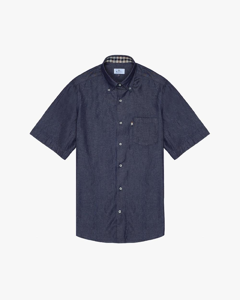 aquascutum DENIM SHORT SLEEVES SHIRT
