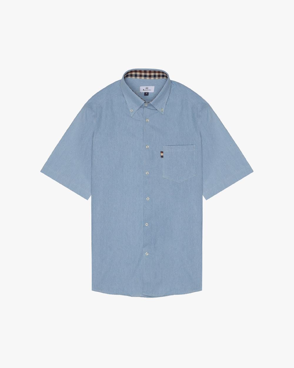 aquascutum DENIM SHORT SLEEVES SHIRT
