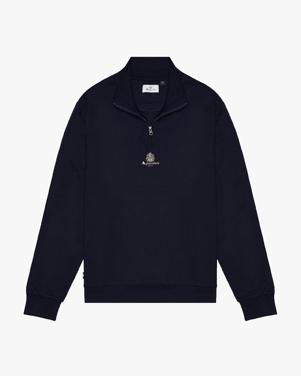 aquascutum SMALL LOGO QUARTER ZIP