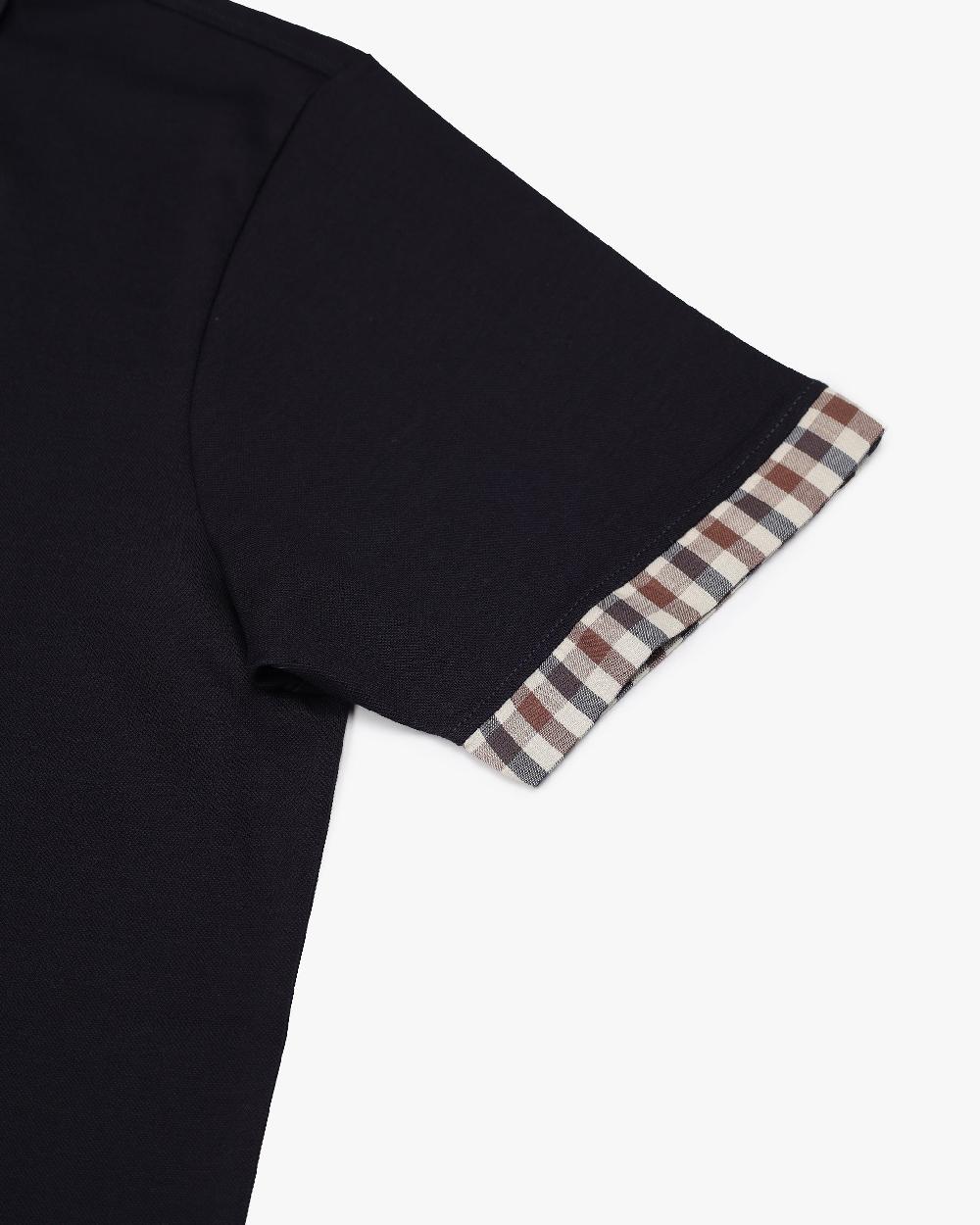 Aquascutum SUPIMA CLUB CHECK SLEEVES POLO SHIRT