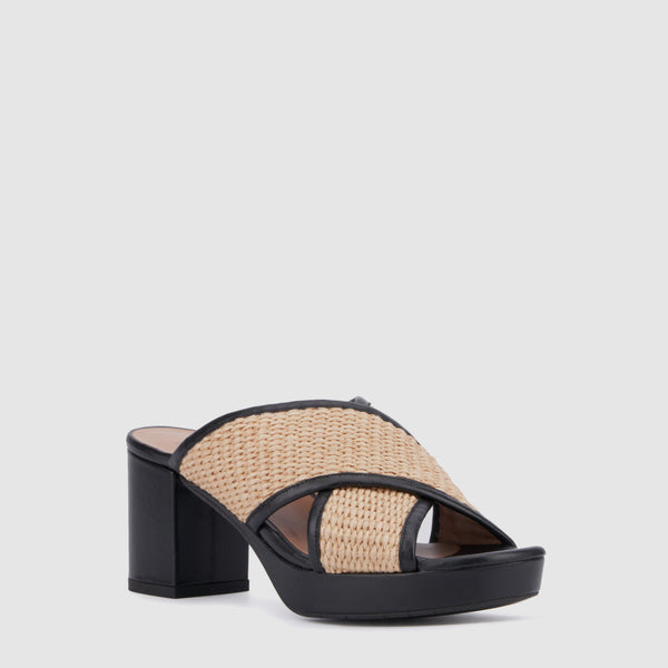 Aquatalia Madyson Raffia Black Nappa