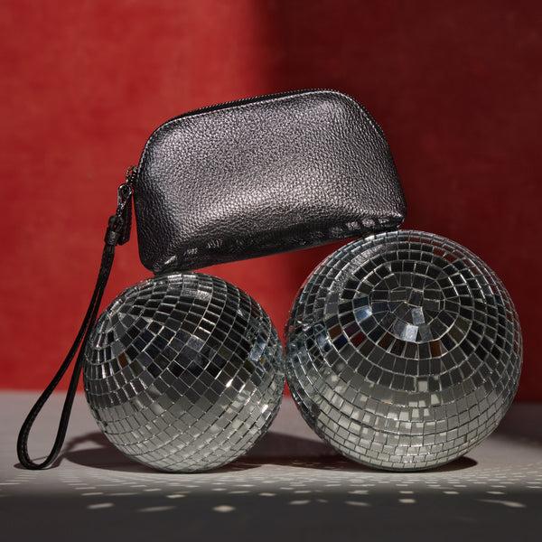 Aquatalia Medium Zip Wristlet Silver