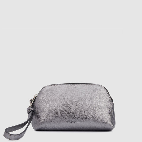 aquatalia Medium Zip Wristlet Silver