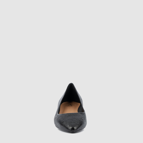 Aquatalia Pasha Black Crinkle Leather