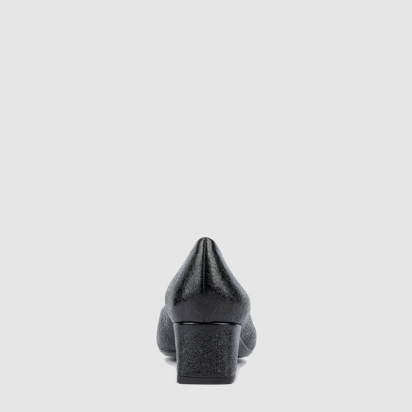 Aquatalia Pasha Black Crinkle Leather