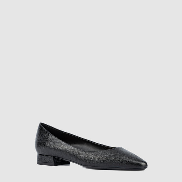 Aquatalia Penina Black Crinkle Leather