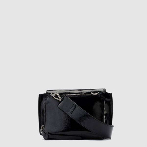 Aquatalia Soho Crossbody Black Patent Leather