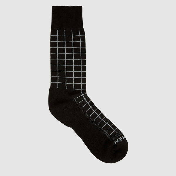 aquatalia Windowpane Knit Blend Sock Black grey combo