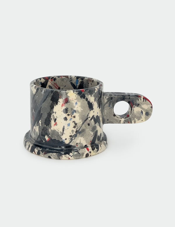 araks Black and White Splatter Mug by Peter Shire