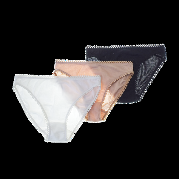 araks Isabella Panty - Set of 3 in Black White Sand