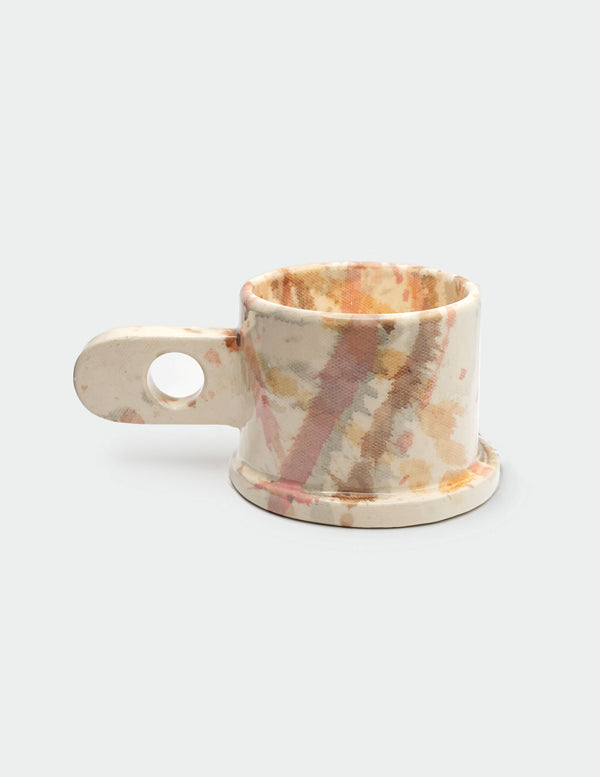 araks Pink and Brown Splatter Mug by Peter Shire