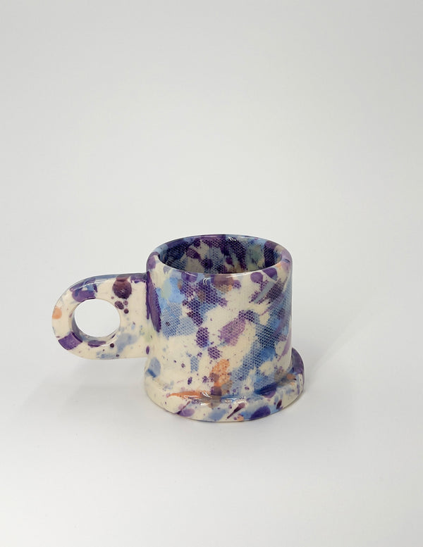 araks Purple Splatter Cortado Mug by Peter Shire