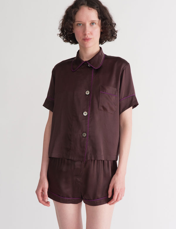 Araks Shelby Pajama Top Carob Carob Brown