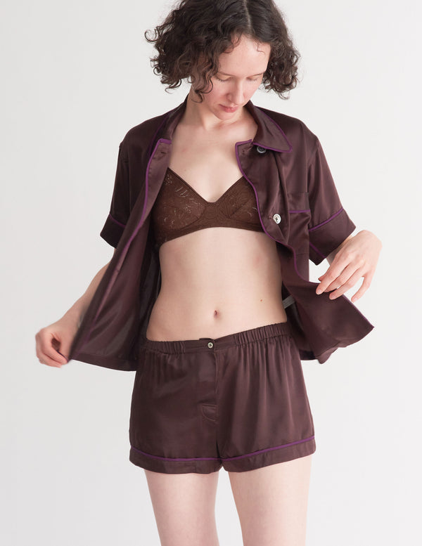 Araks Shelby Pajama Top Carob Carob Brown